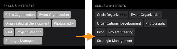 Verbesserung der Farbe der Skill-Bubbles im Dark Mode