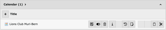 The default calendar record associated to a club
