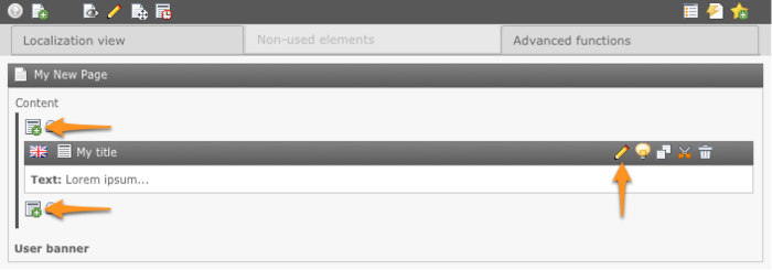 Adding or editing a content element