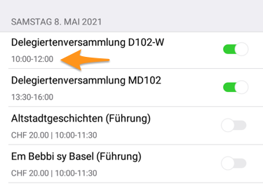 Start- und Endzeitpunkt eines Meta-Ereignisses