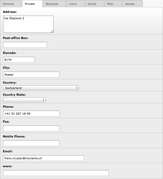 Personal-related information of the member