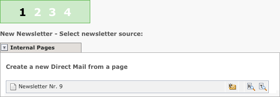 Sending a newsletter - Step one