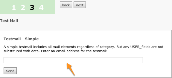 Sending a newsletter - Step three