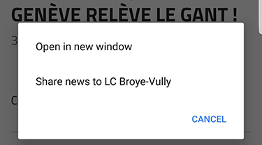 Sharing a news article to a club