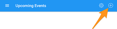 Toolbar icon to create a new event