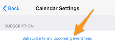 Subscription link for your upcoming events