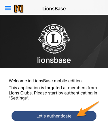 Welcome screen