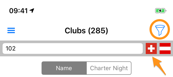 Listing clubs in another country
