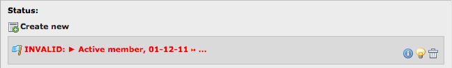 Invalid Status