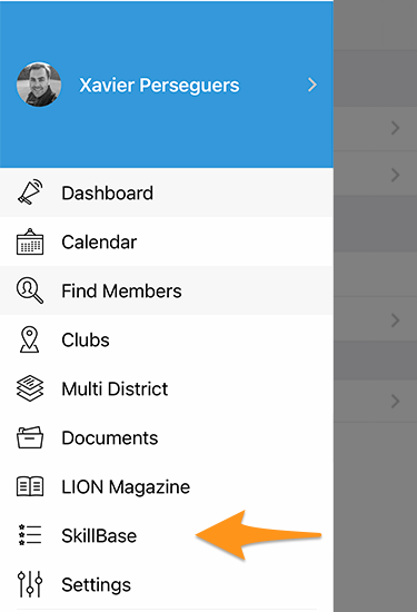 Access to SkillBase in the menu