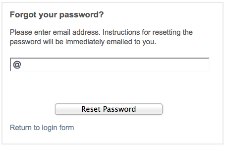 The password recovery form