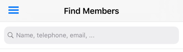 Input field for searching members