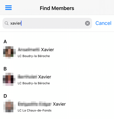 Members found during a search