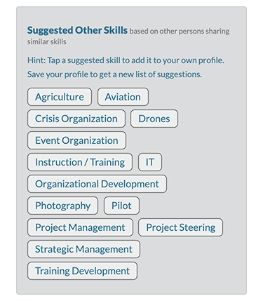 Suggestions from other skills and interests