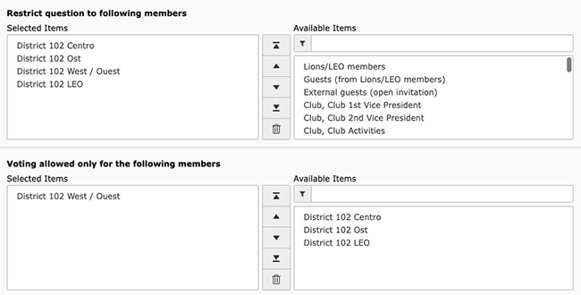 Targeting the participants for voting