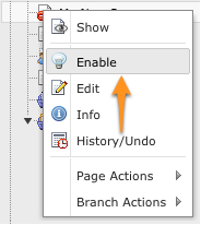 Publishing a page to the website