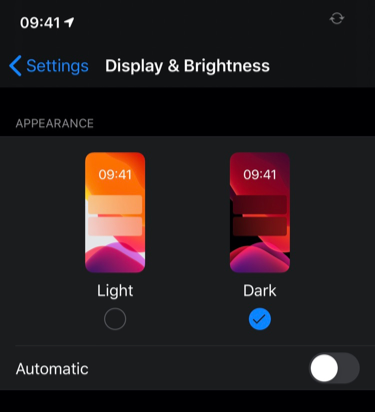Dark Mode in iOS 13.0 and later