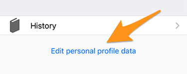 Button to edit your personal profile