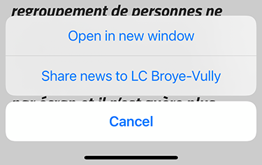 Sharing a news article to a club