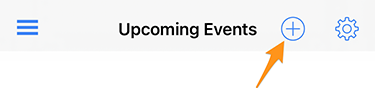 Toolbar icon to create a new event
