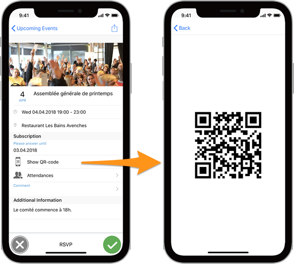 Show your personal QR-code