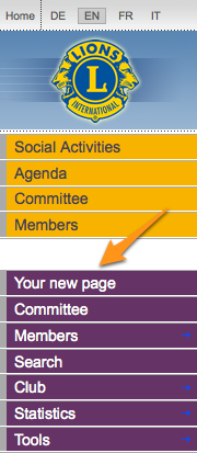 Position of the private pages