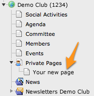Private pages