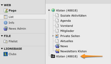 Folder holding the LionsBase-related records