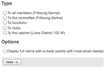 Type of the list of recipients to generate