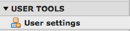 Module User Tools > User settings
