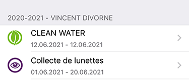 Nom du président pour une année Lions donnée