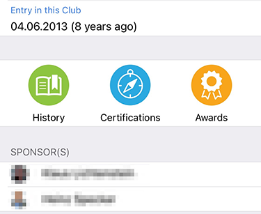 Boutons permettant d'accéder à l'historique Lions et à la liste des certifications et récompenses