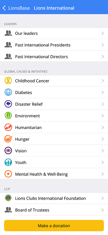 Link al sito web di Lions Clubs International