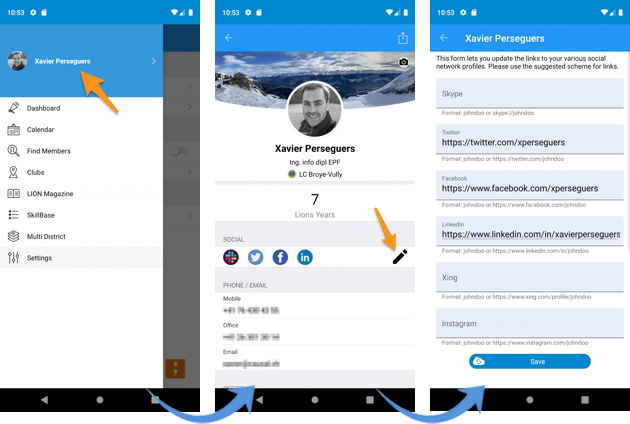 Modifica dei vostri social network
