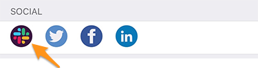 Link a Slack nell'elenco dei social network