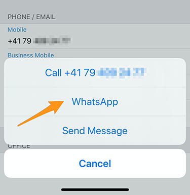 Iniziare una chat su WhatsApp