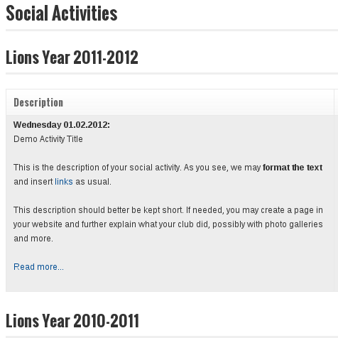 Manage Activities