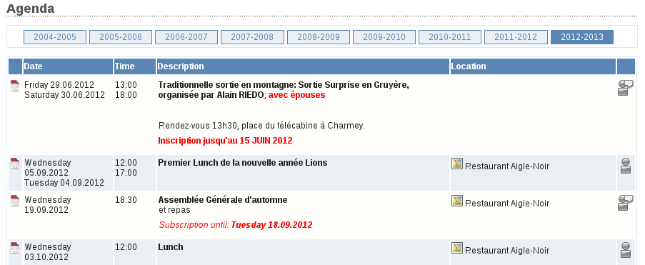 Aggregated Calendar